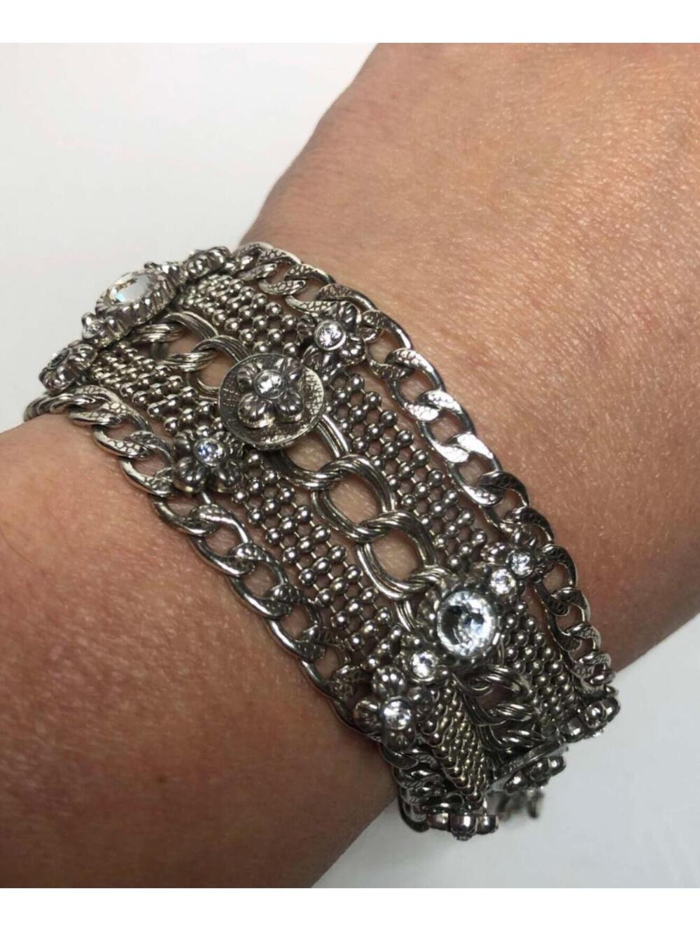 1096 Brighton Vintage Lux Crystal toggle chain Bracelet 7.25"